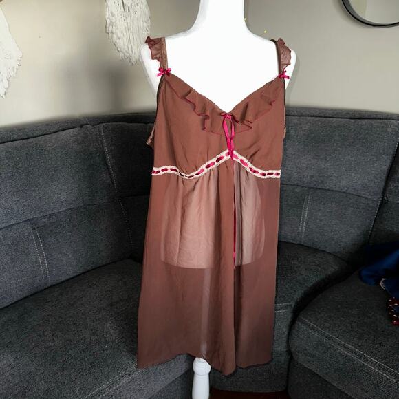 Vintage brown plus size baby doll sz 2x - Picture 2 of 5